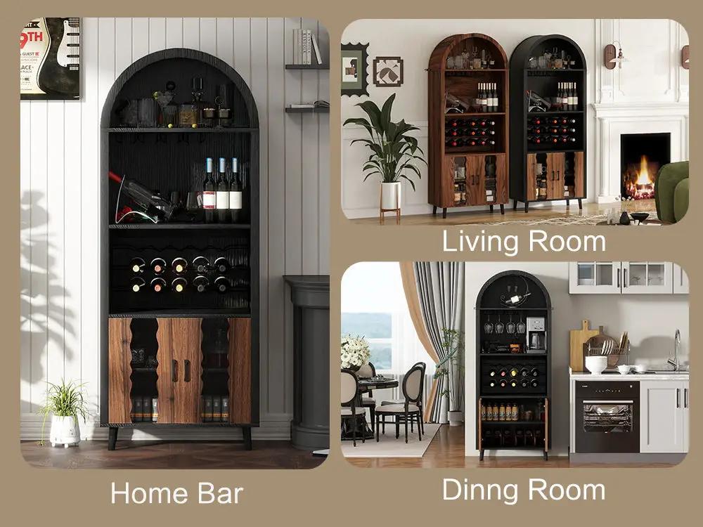 71' Farmhouse Arched Wine Bar Cabinet by HouseOfZazla