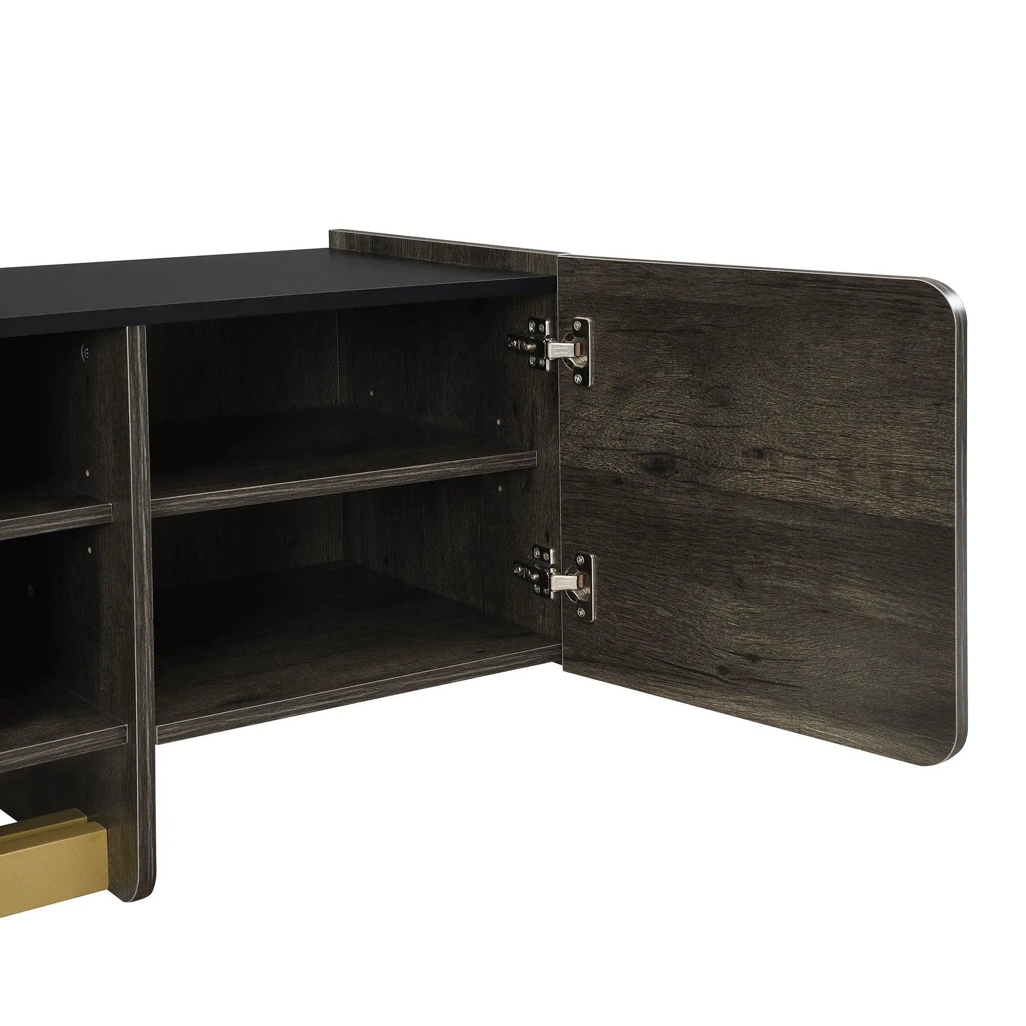 TV Stand With 1 Drawer, 2 Cabinets And Adjustable Shelves by HouseOfZazla