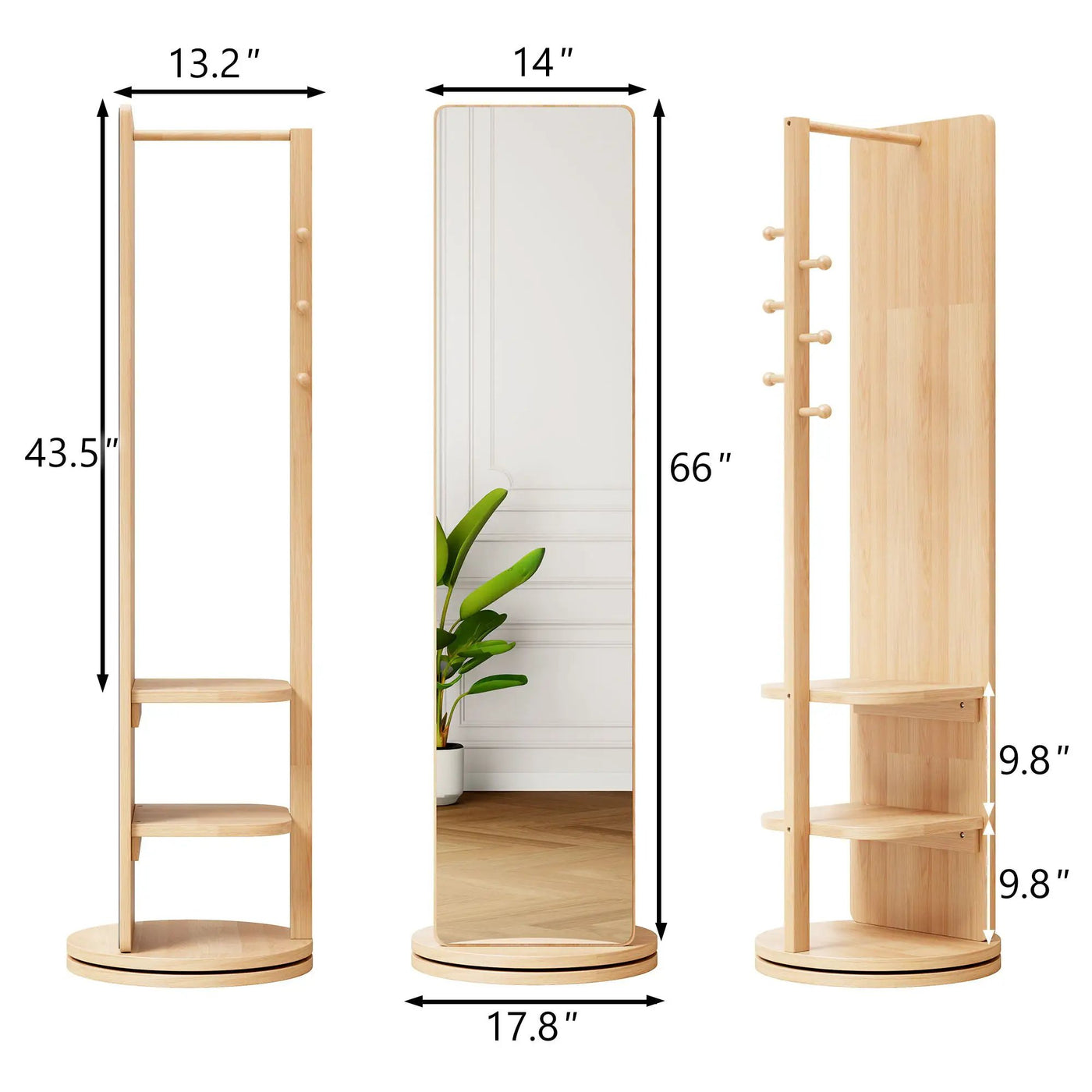 3 In 1 Multifunctional Full Length Clothing Mirror by Unique Piece Furniture