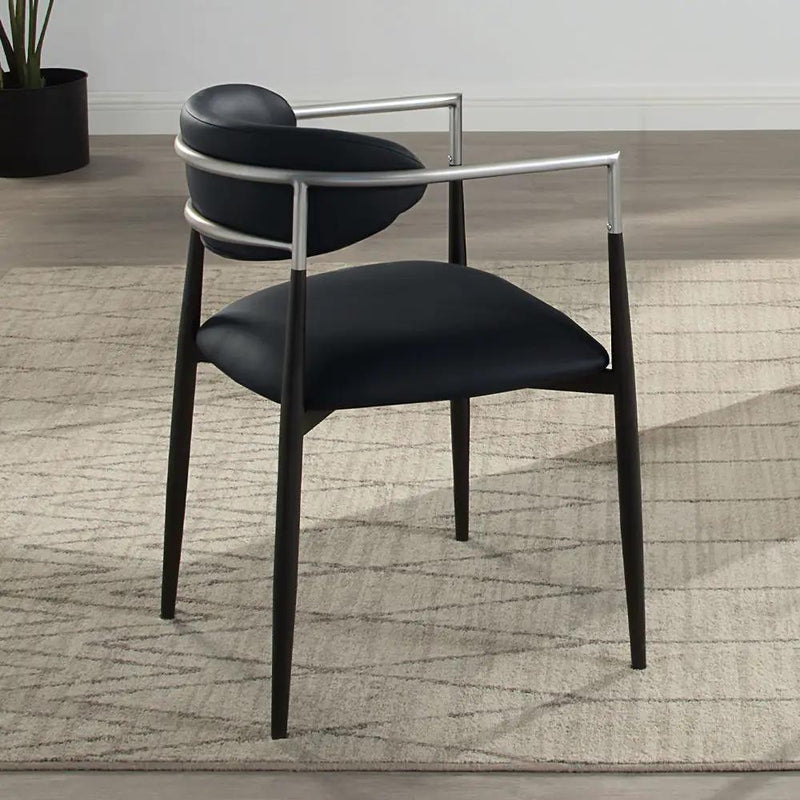Gavan - Arm Chair (Set of 2) - Black Synthetic Leather by Unique Piece Furniture