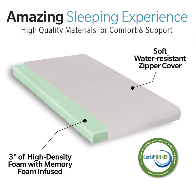 Memory Foam Camping Mattress, Foldable, Portable Comfort With Water Resistant Cover by HouseOfZazla