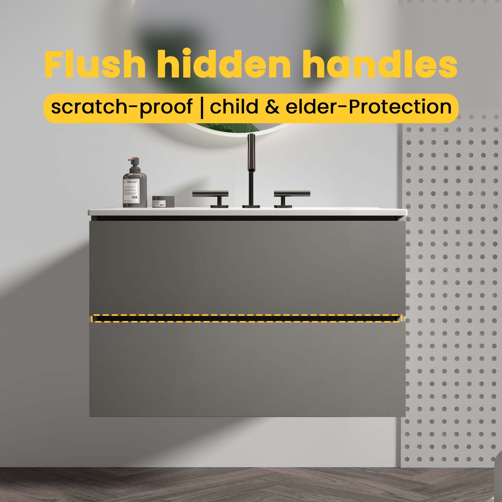 TIA 30" Wall Mount Space Grey Bathroom Vanity by HouseOfZazla