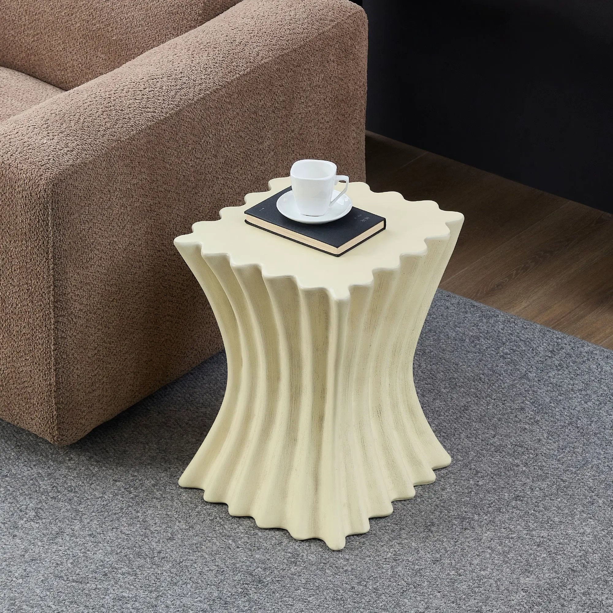 15.16 Inch Side Table Vintage Sturdy Fiberglass Table by HouseOfZazla