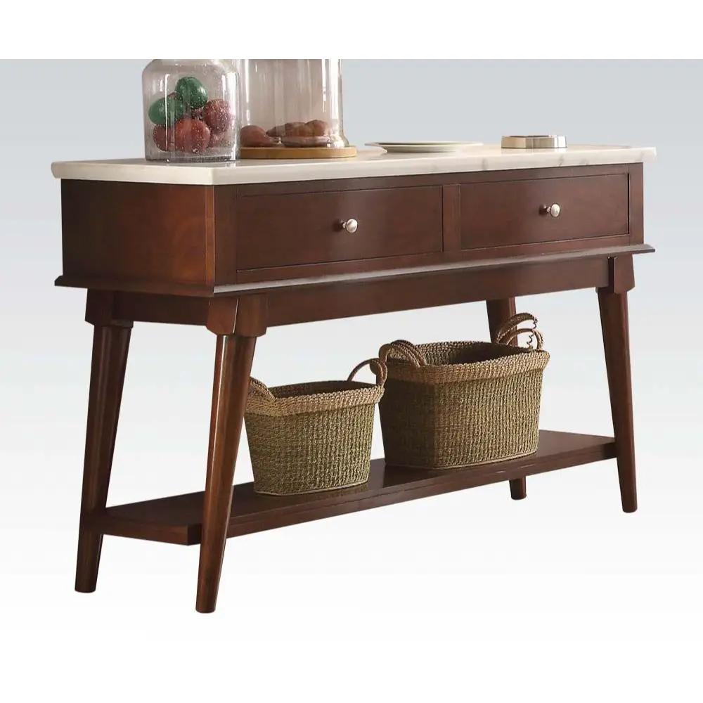 Gasha - Server - White Marble Top & Walnut by Unique Piece Furniture