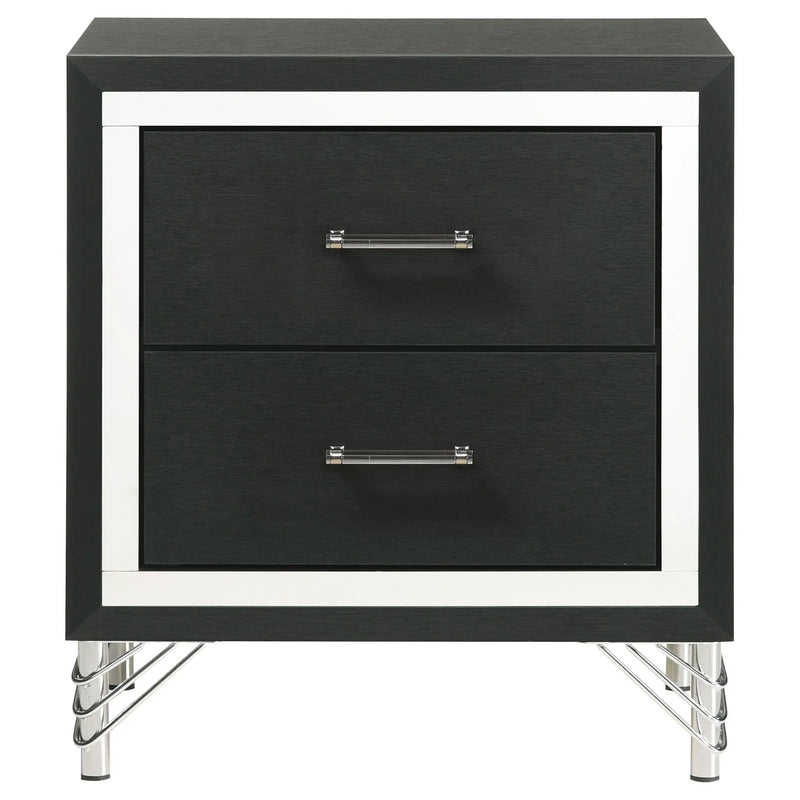 Lucia 2-drawer Nightstand Bedside Table Black by Unique Piece Furniture