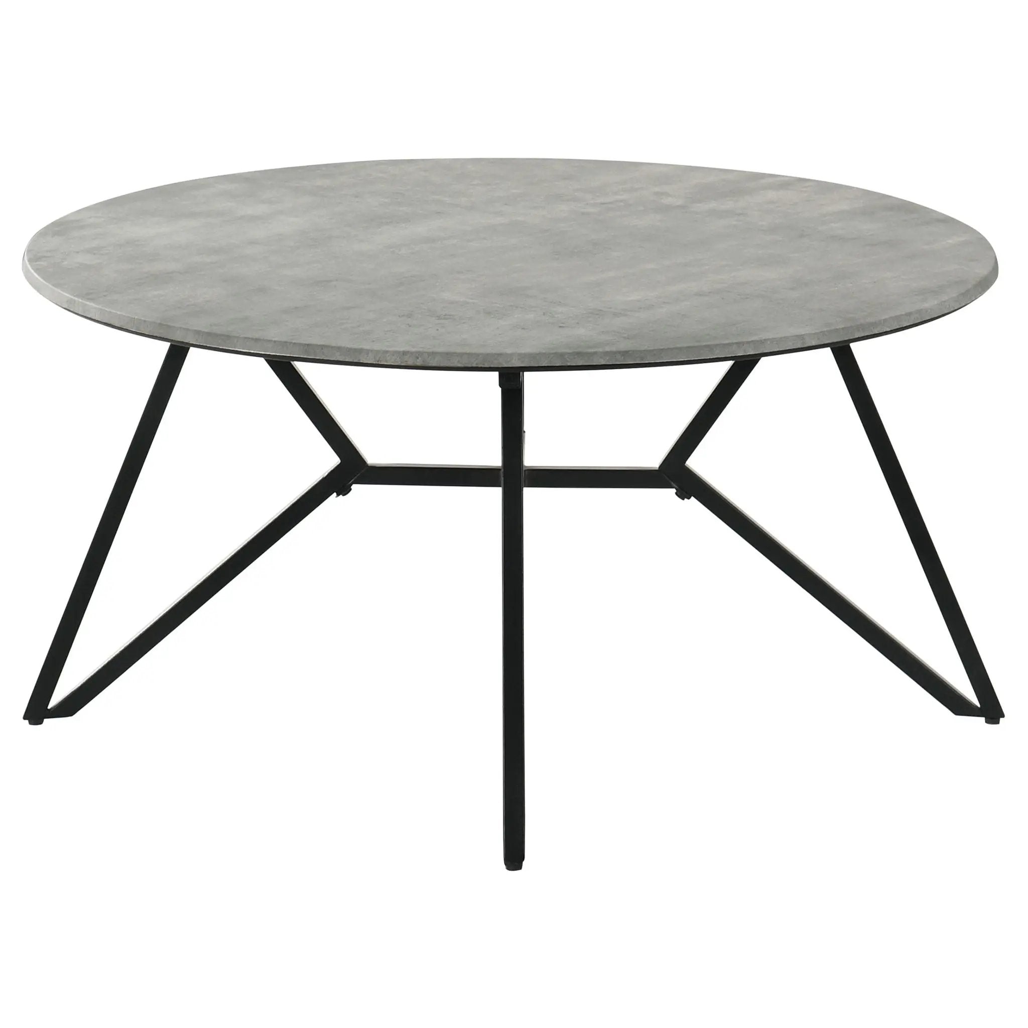 Hadi 2-piece Round SmartTop Coffee and End Table Set Cement by Unique Piece Furniture