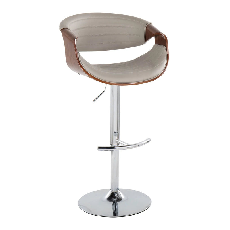 Symphony - Mid Century Modern Adjustable Barstool & Swivel With Rounded T Footrest (Set of 2) by Unique Piece Furniture