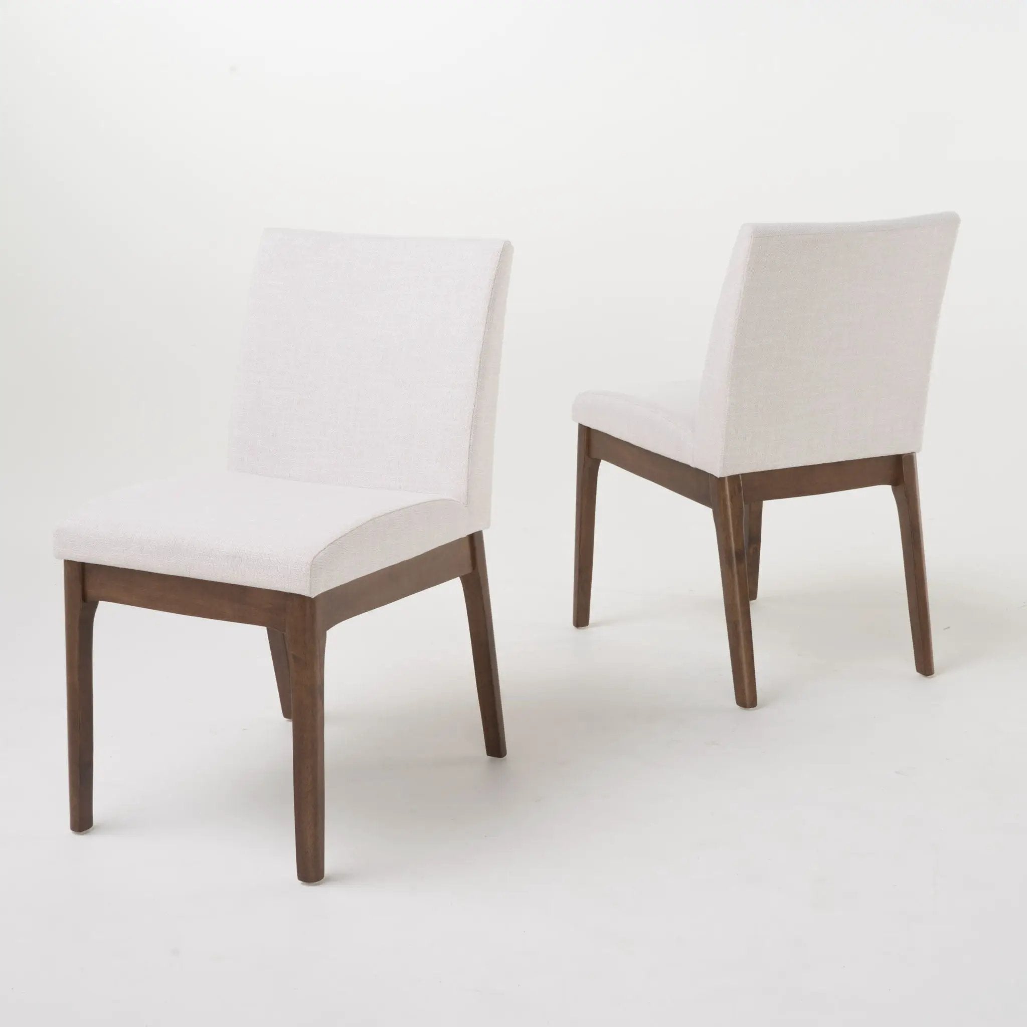 5 Piece Dining Set With Table And Upholstered Chairs - Light Beige / Walnut by HouseOfZazla