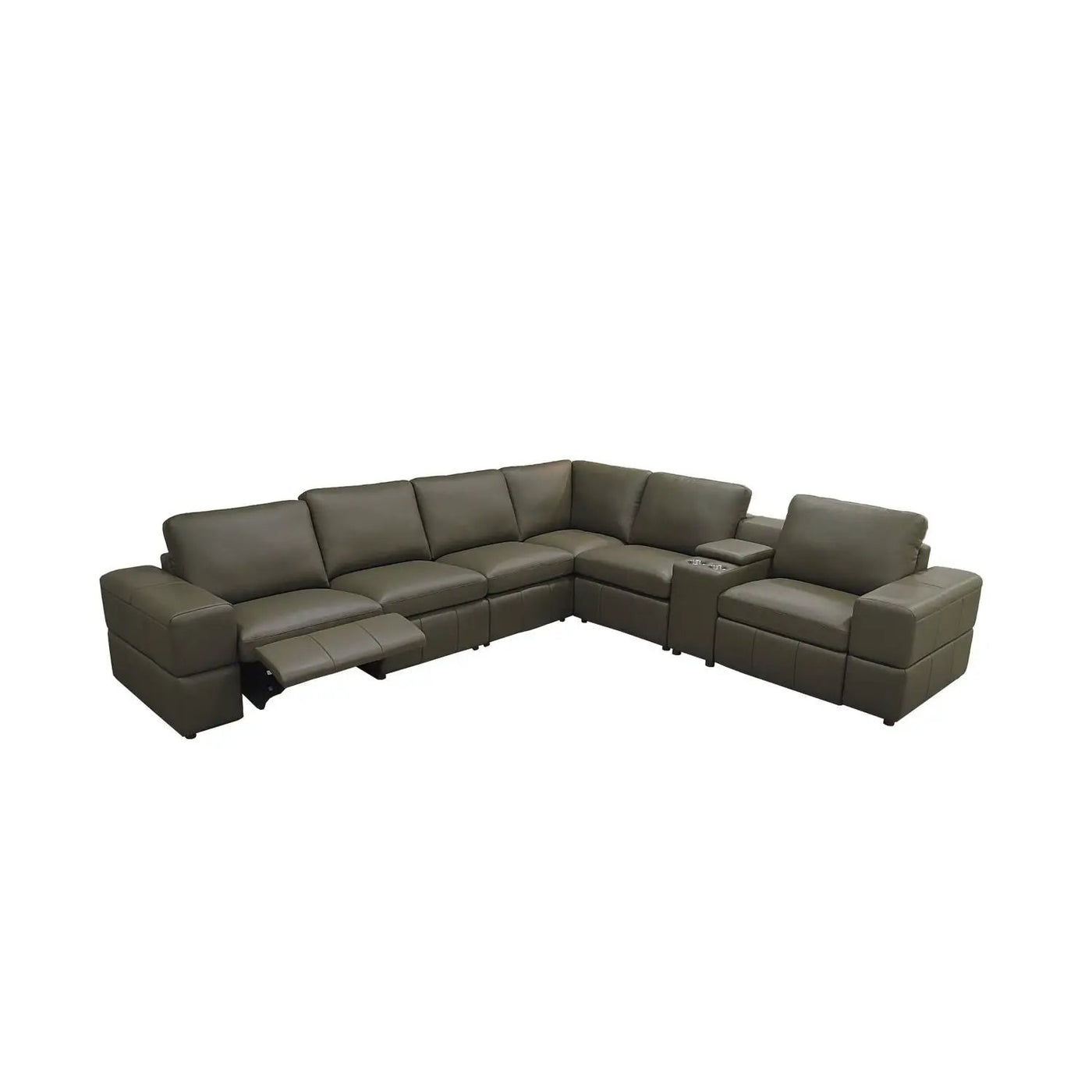 Upholstered Large Arms Sectional With Recliner Seats by Unique Piece Furniture