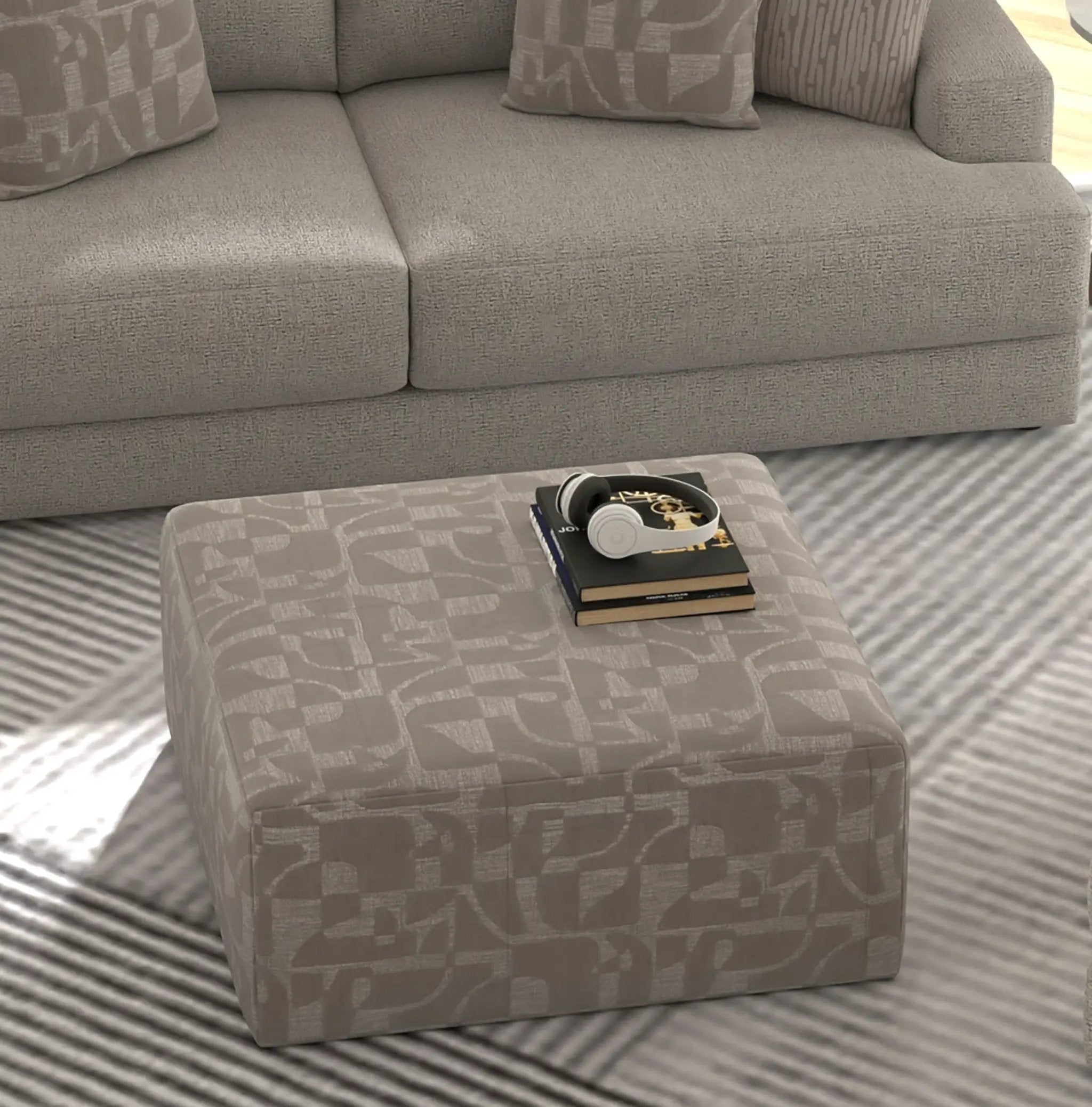 Zeke - Cocktail Ottoman - Cloud by Unique Piece Furniture