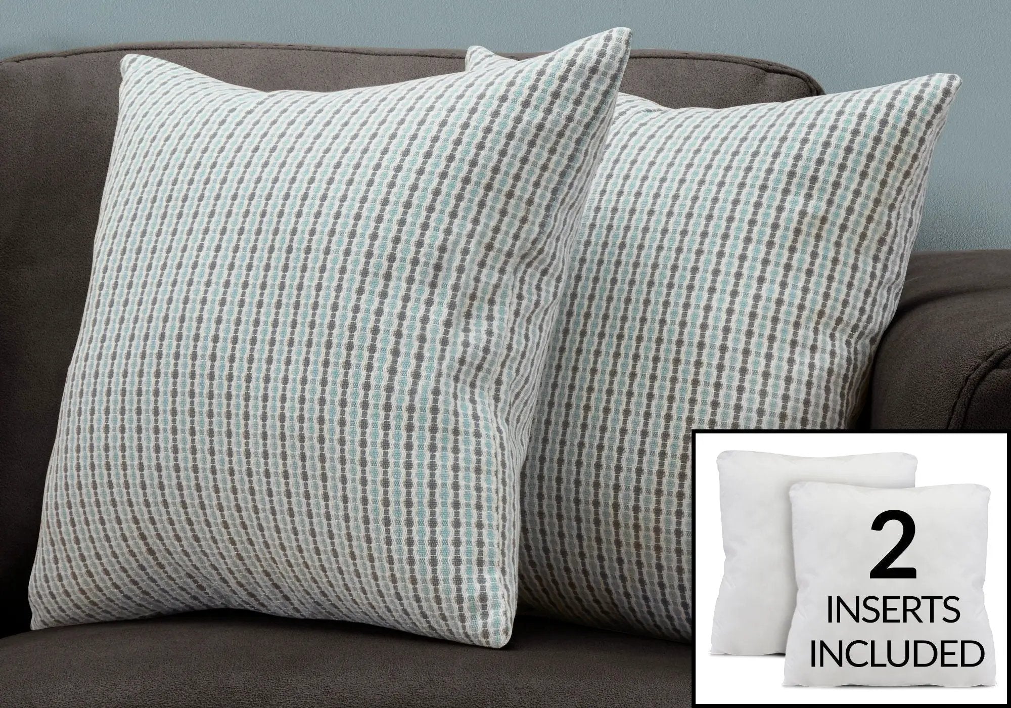 Pillows, Square, Insert Included, Decorative Throw, Hypoallergenic by Unique Piece Furniture