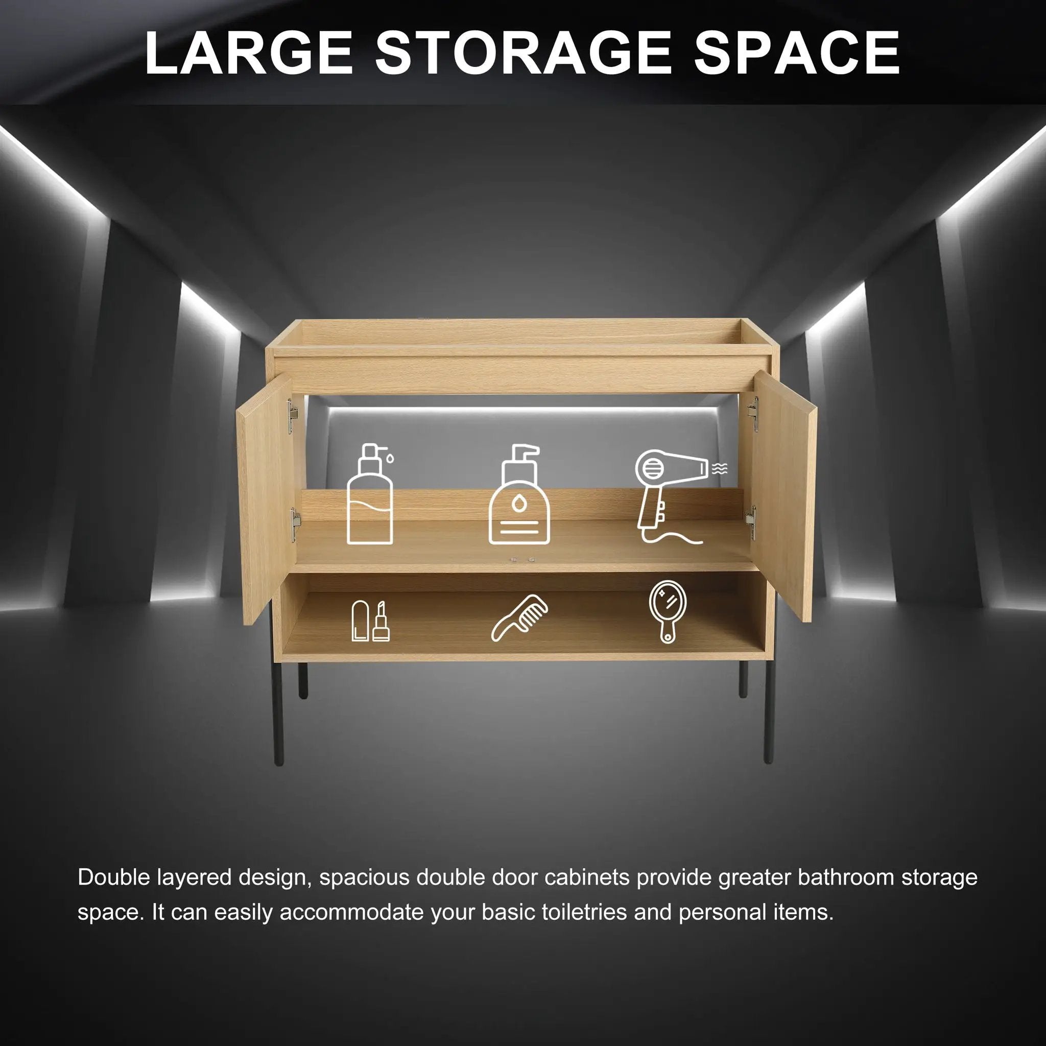 Freestanding Bathroom Vanity & Soft Close Cabinet Doors by HouseOfZazla