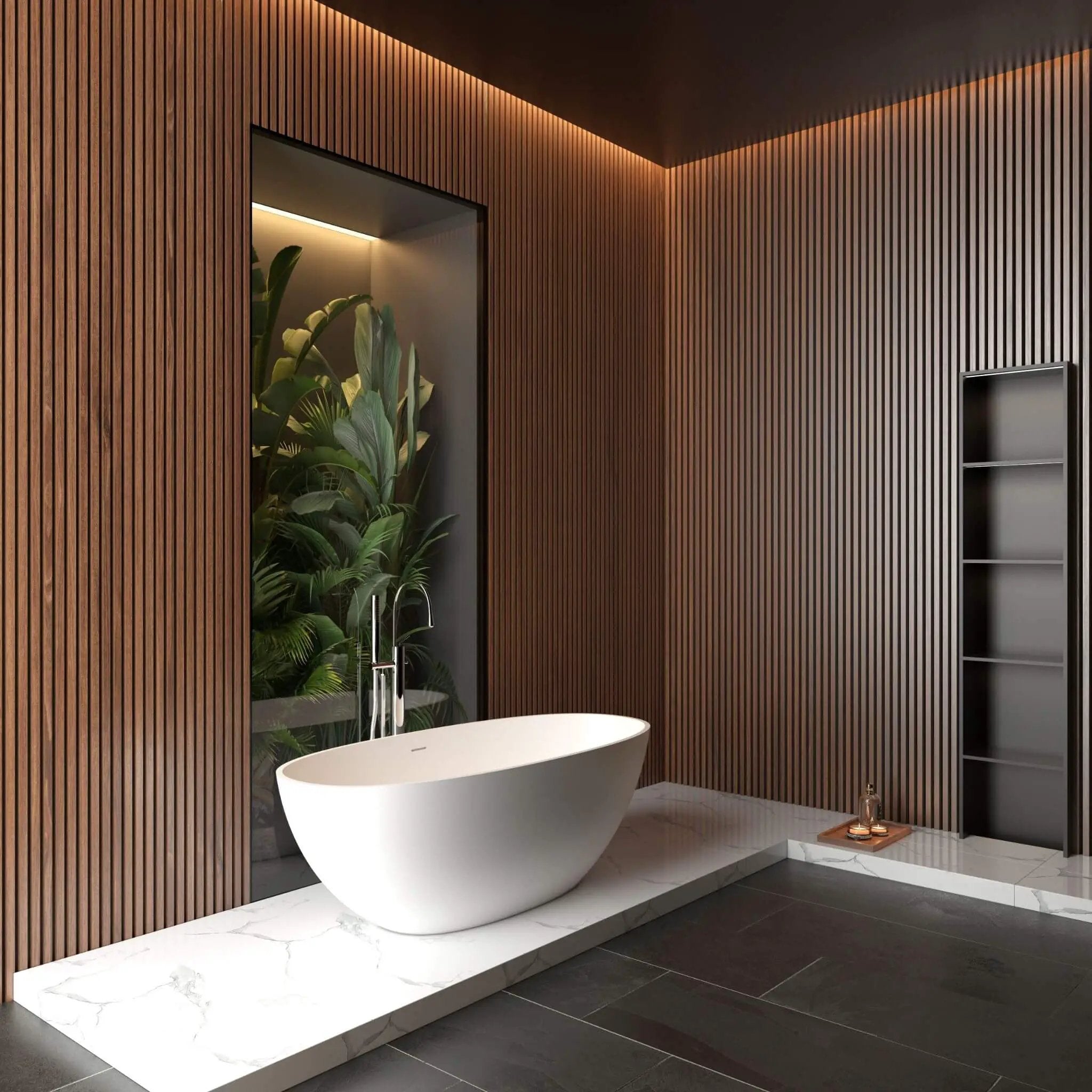 Nuvia Virella 65-Inch Luxury Freestanding Soaking Bathtub With Overflow And Pop-Up Drain (SAK69451) by SAKSBY WHOLESALE