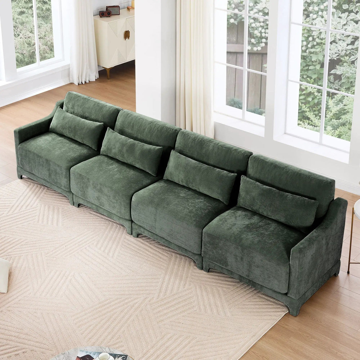 Elegant Sofa With Ergonomic Design And Lumbar Pillows by Unique Piece Furniture