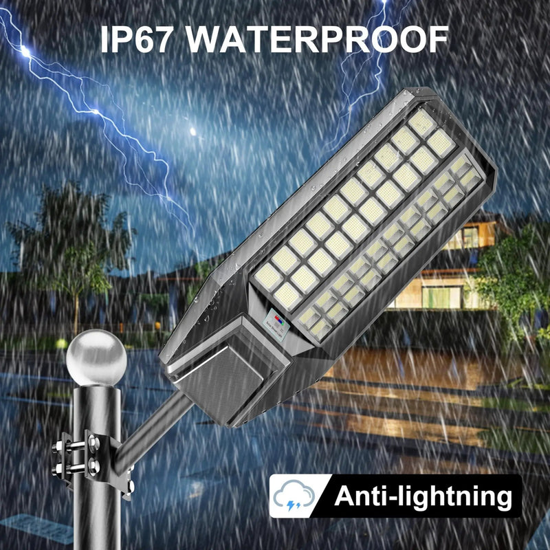 6500W Solar Street Light 7000K 800000LM Auto On/Off Dusk to Dawn IP67 Waterproof Motion Sensor by Outdoor Solar Outlet