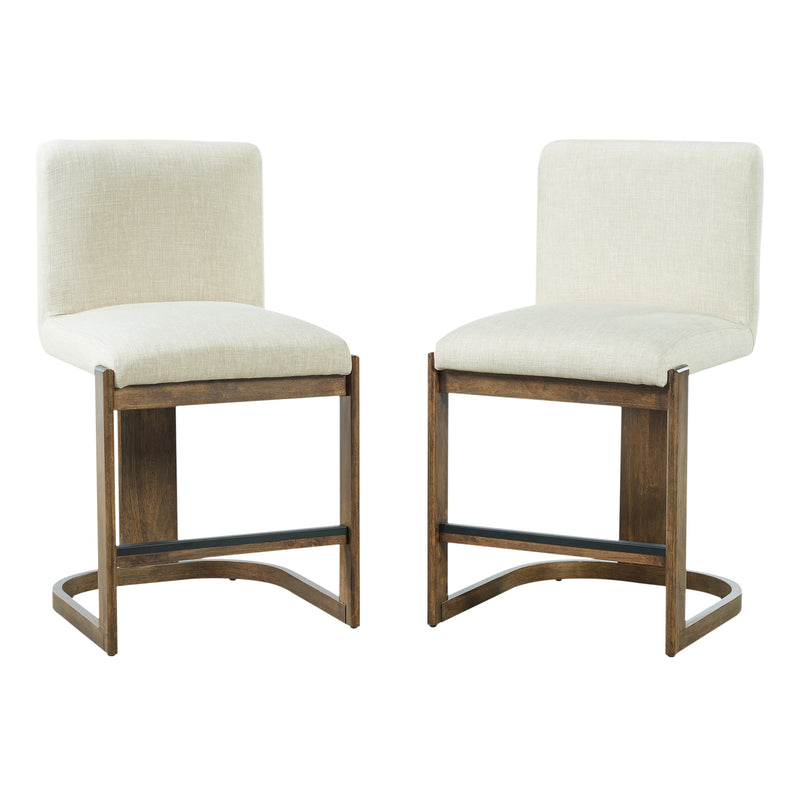 Modern Bar Stools Set of 2, 24" Solid Wood Counter Height Barstools, photo 4 of 9
