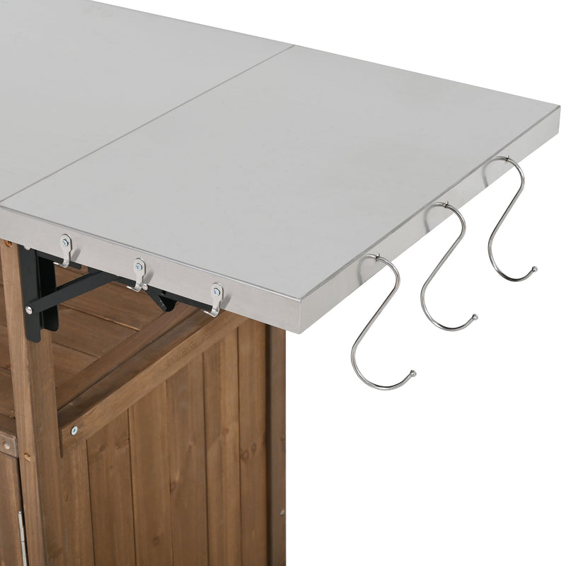 54.33' Farmhouse Rolling Outdoor Kitchen Cart by HouseOfZazla