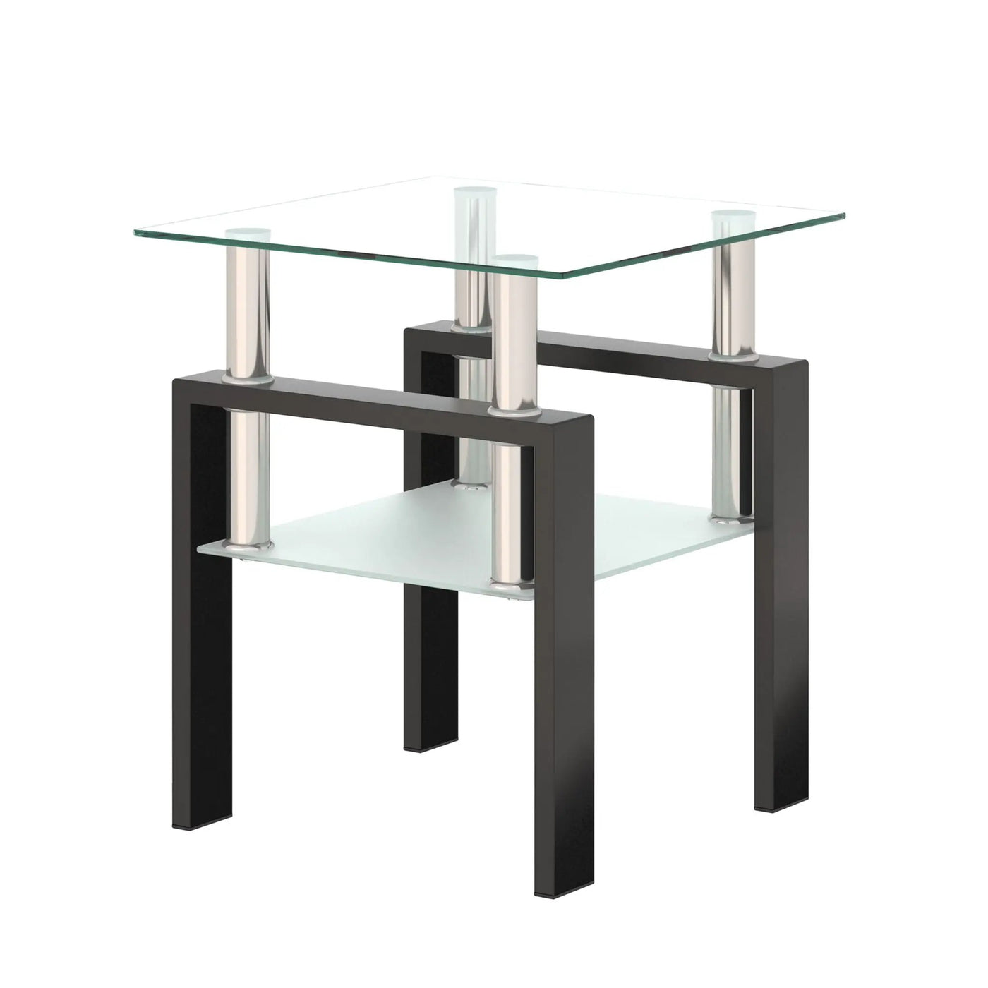 Modern Tempered Glass Tea Table, End Square Table For Living Room by Unique Piece Furniture