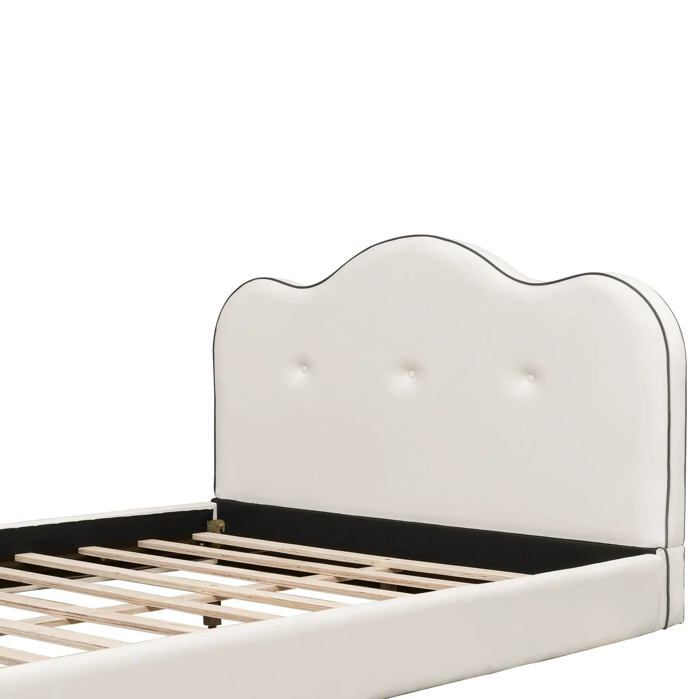 Upholstered Platform Bed With Sturdy Frame And Headboard by HouseOfZazla