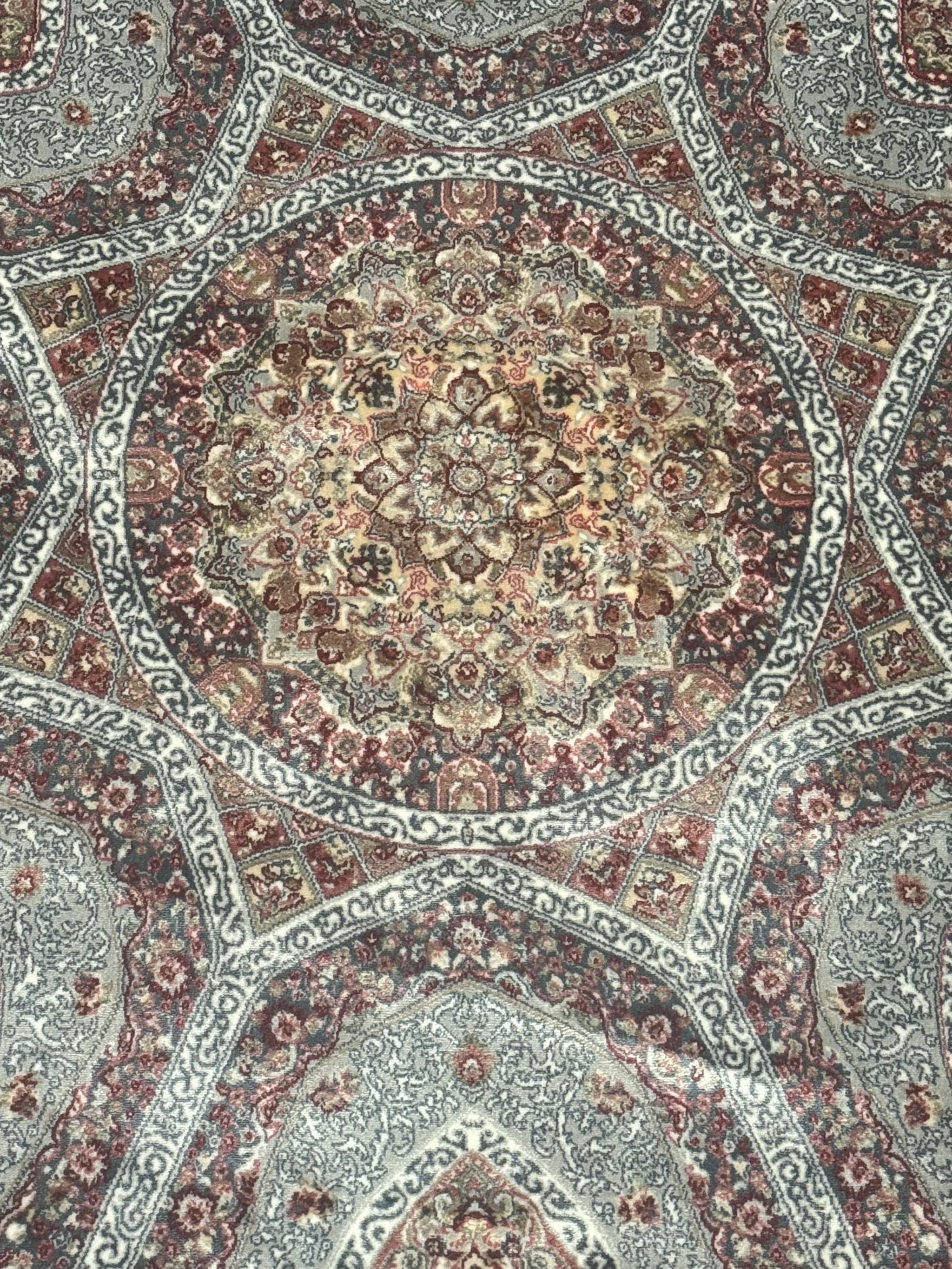 Turkish Silk Runner Rug 2.6 x 13, Blue Runner Rug, Dome Design, Bamboo Silk, New by Jewel Rugs