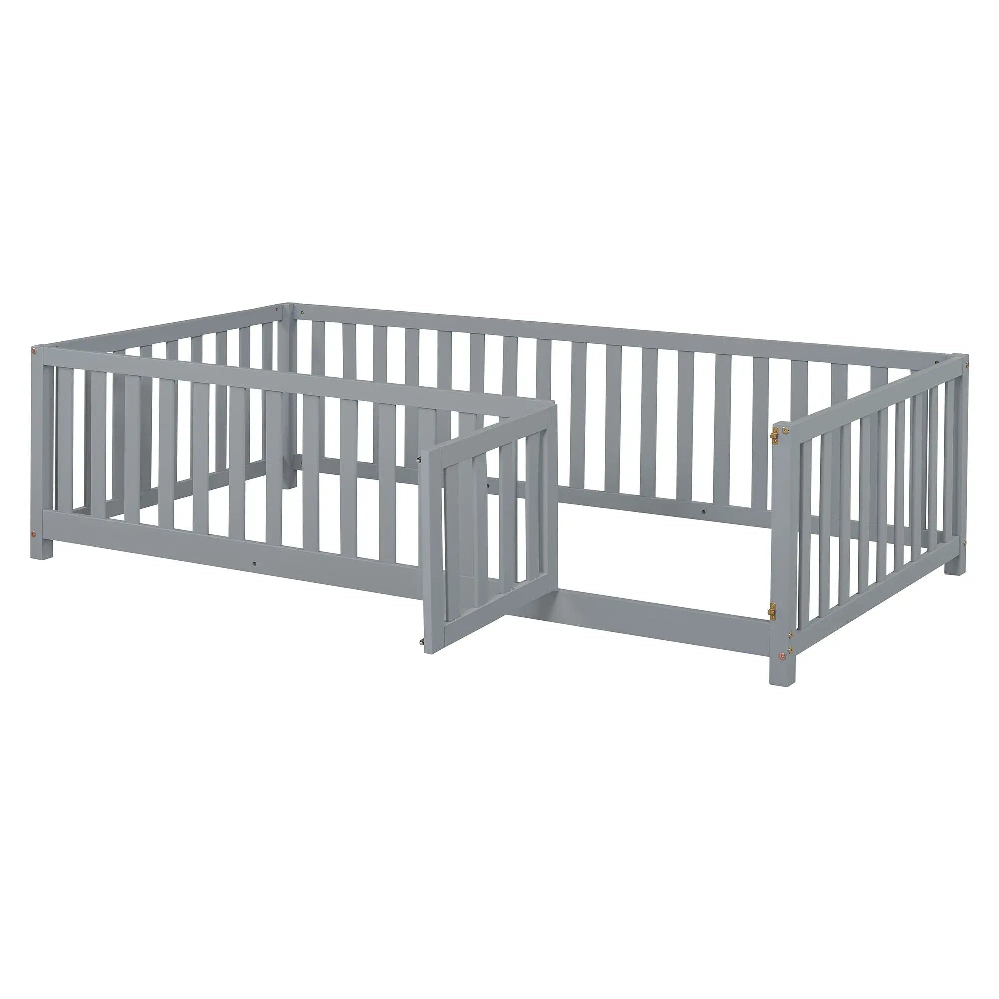 Daybed With Fence Guardrails And 2 Drawers, Split Into Independent Floor Bed & Daybed by HouseOfZazla