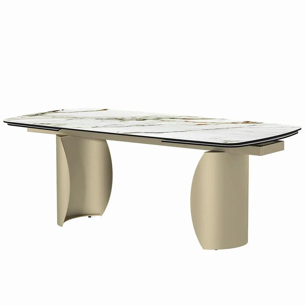 Cora - Dining Table - Ceramic Top & Golden Champange by Unique Piece Furniture