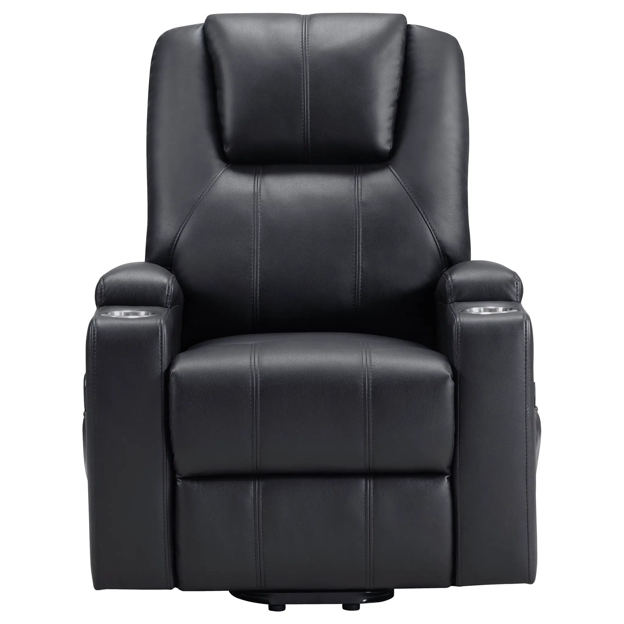Armstrong Upholstered Power Lift Massage Recliner Black by Unique Piece Furniture