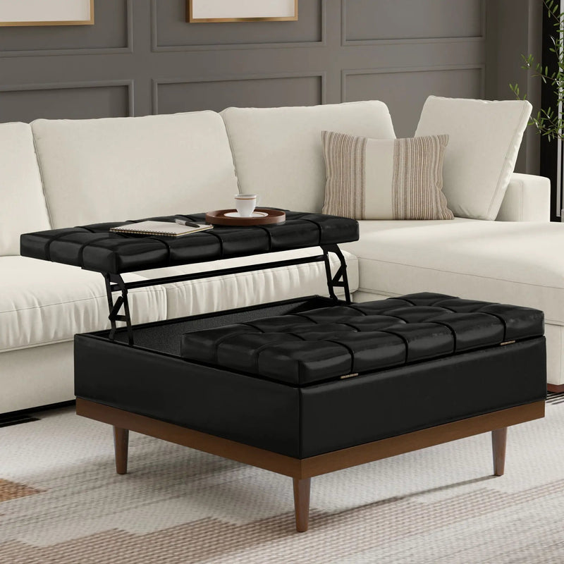 Mariah - Upholstered Lift Top Table Storage Ottoman by HouseOfZazla