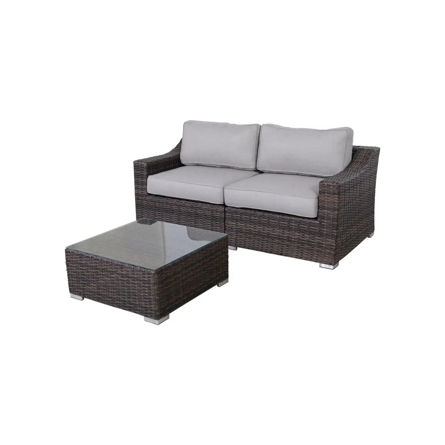 Outdoor Wicker Conversation Set With Cushions, All Weather by HouseOfZazla