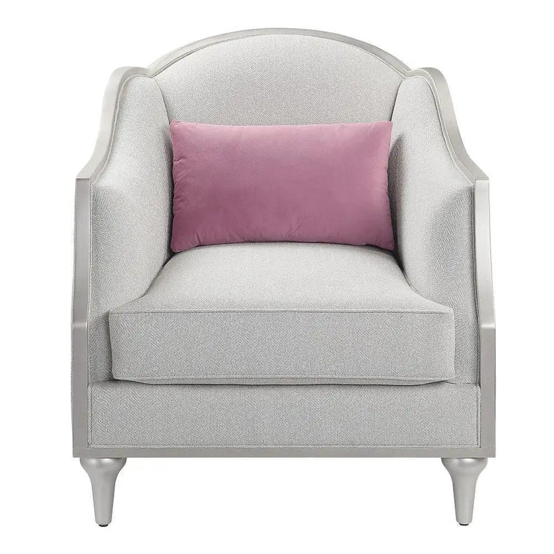 Kasa - Chair With Pillow - Beige Linen & Champagne by Unique Piece Furniture