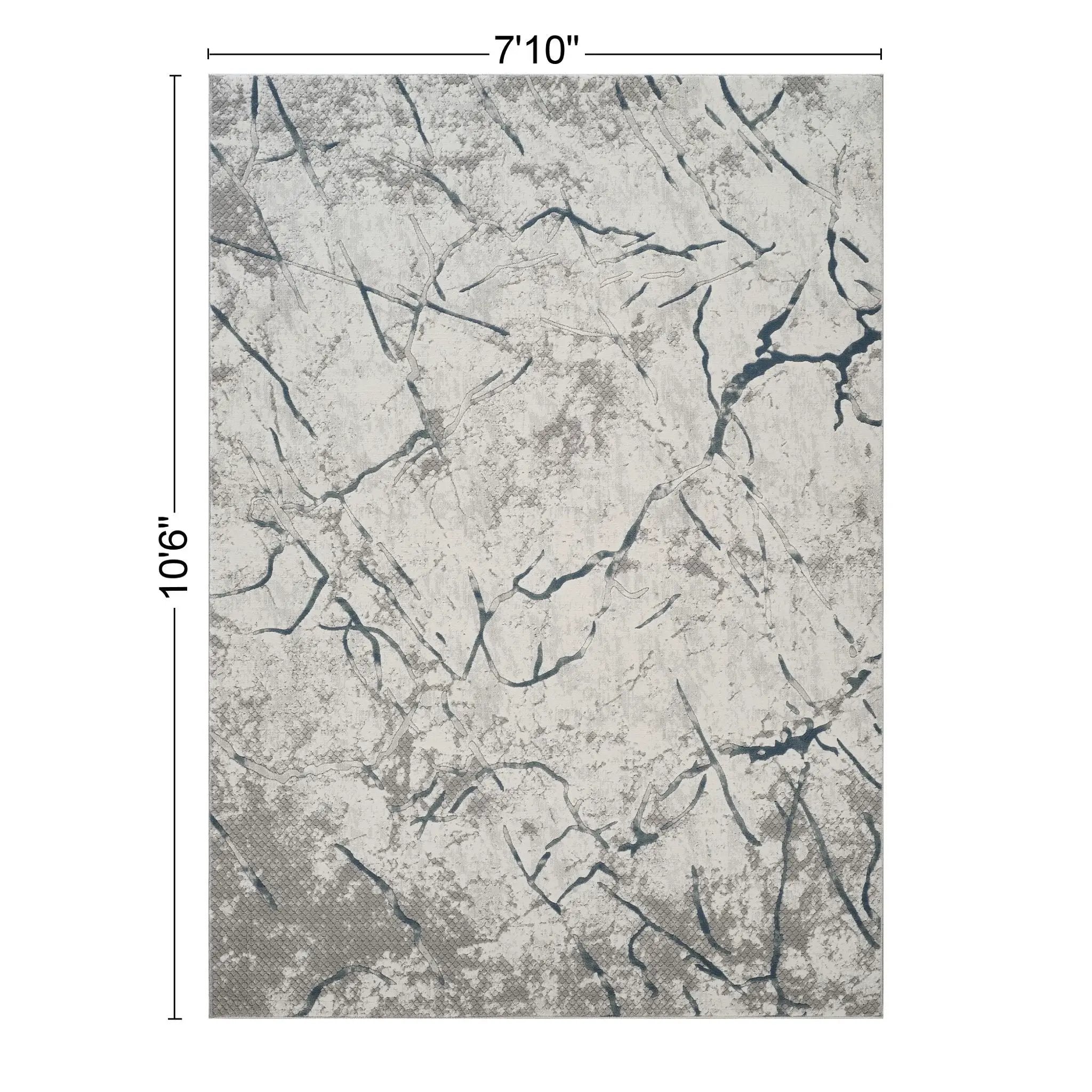 Geometrix - 7'10" X 10'6" Area Rug, Geometric 3D Effect - Ivory / Gray by HouseOfZazla