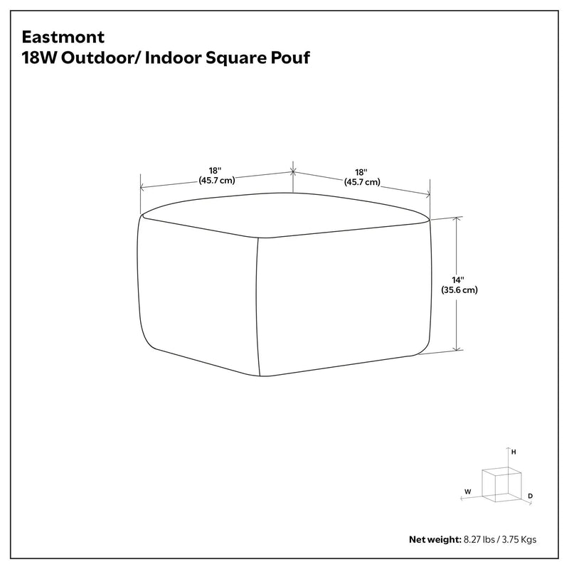 Eastmont - Outdoor / Indoor Pouf - Cream by Unique Piece Furniture