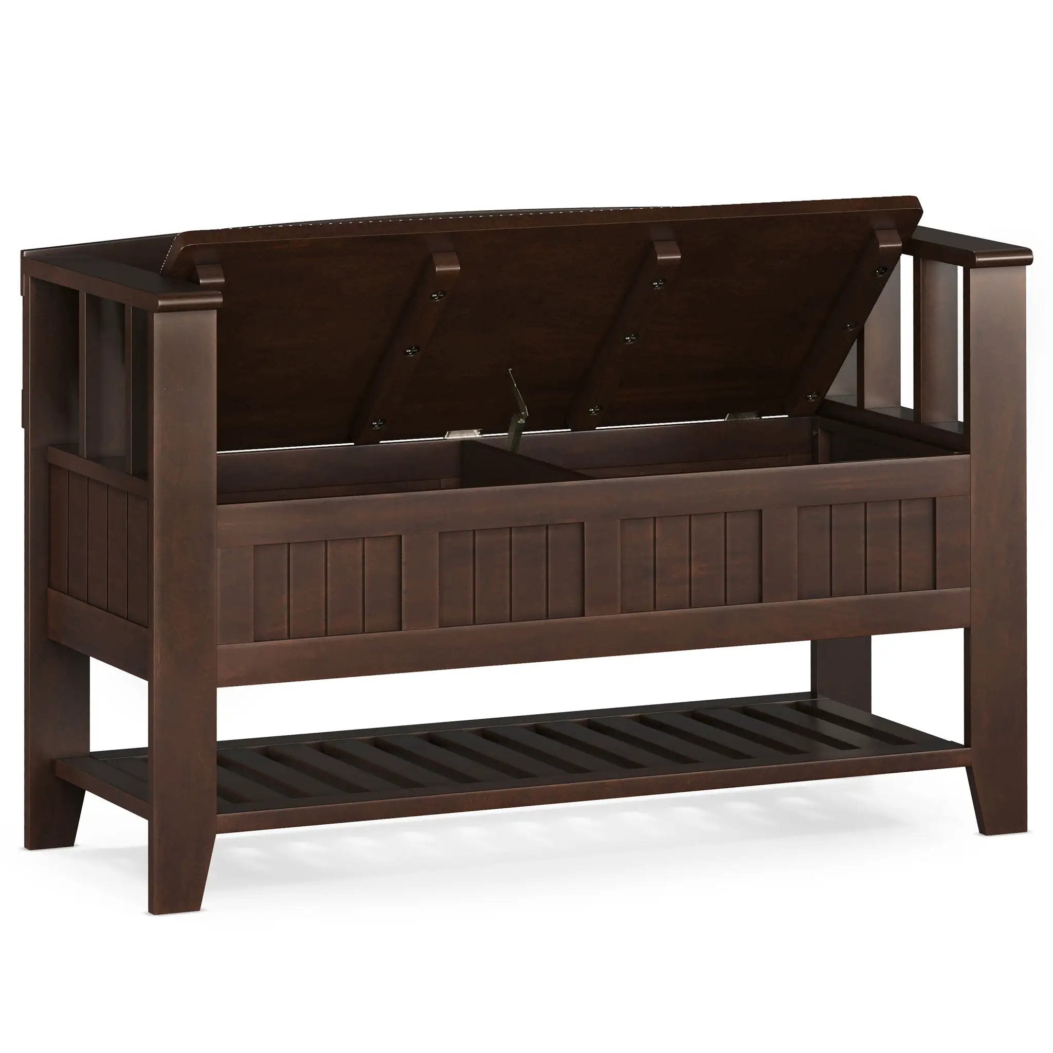Acadian - Entryway Storage Bench With Shelf - Brown by HouseOfZazla