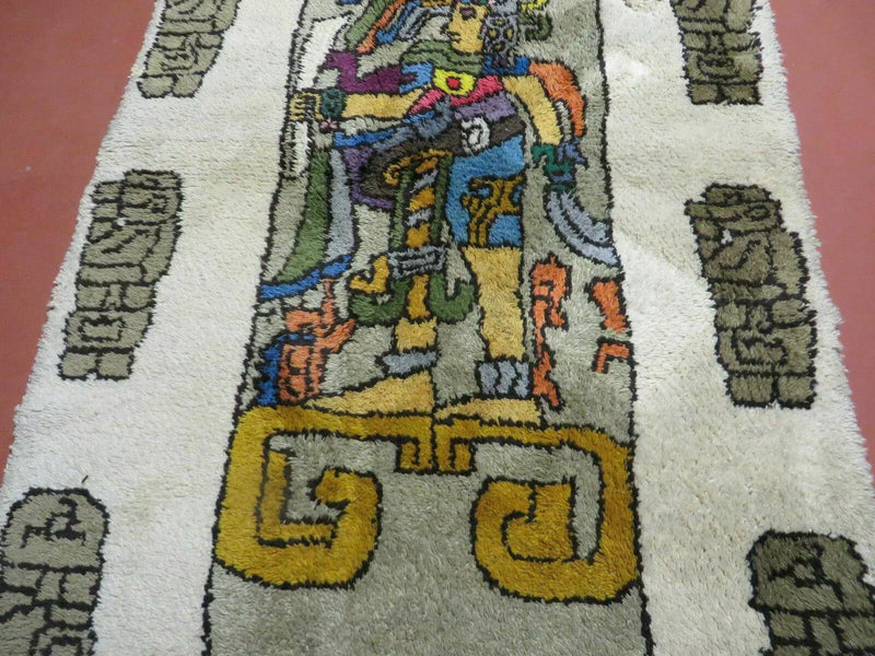 4' X 7' Vintage Handmade Knotted Tribal Nomadic Shag Wool Rug Carpet Prince by Jewel Rugs