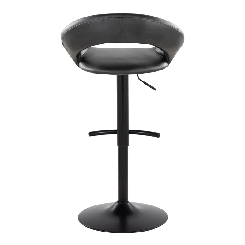 Posh - Contemporary Adjustable Barstool With Swivel & Rounded T Footrest (Set of 2) by HouseOfZazla
