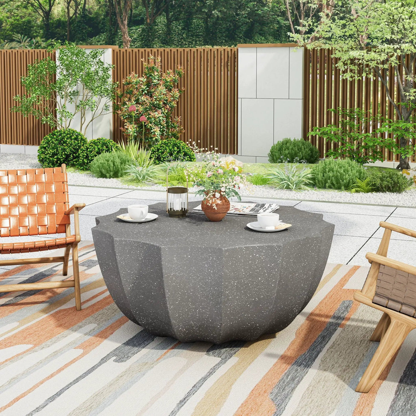 Modern Round Coffee Table For Indoor / Outdoor by Unique Piece Furniture