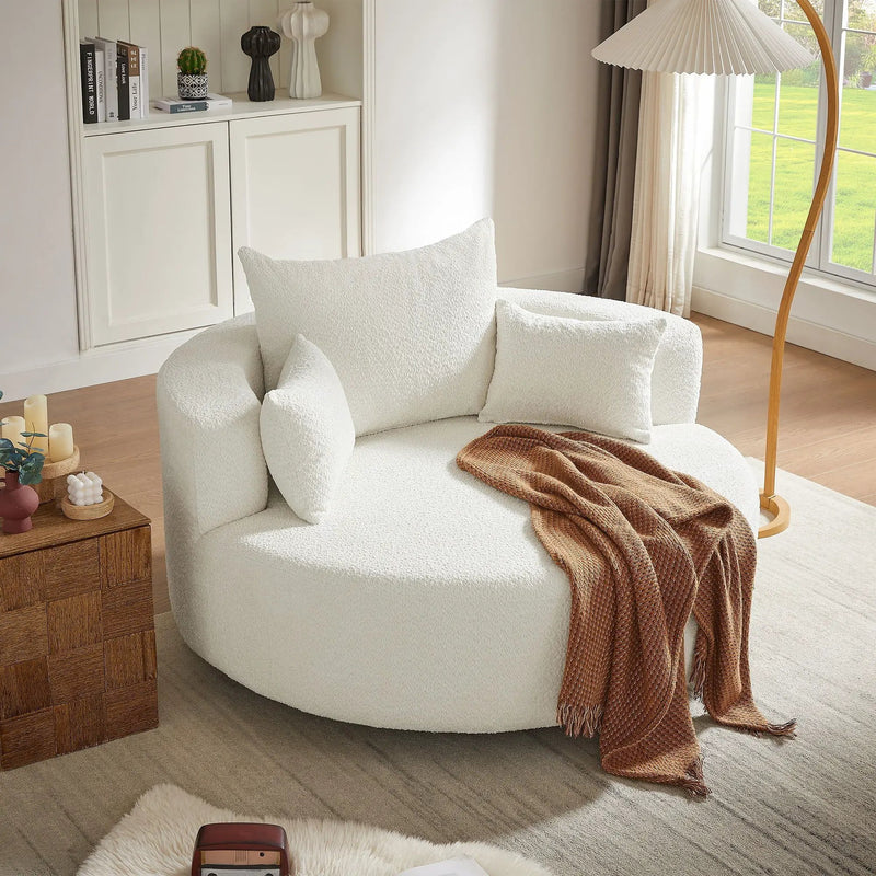 360° Swivel Chair Accent Barrel Chair With Removable Pillows by HouseOfZazla