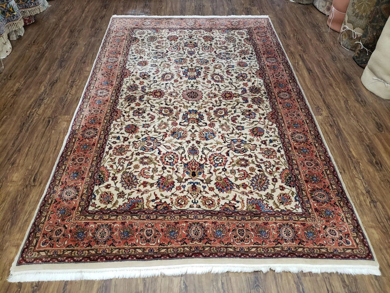 6x9 Top Quality Handmade Wool Area Rug Floral Allover Carpet Veg Dyes Beige by Jewel Rugs