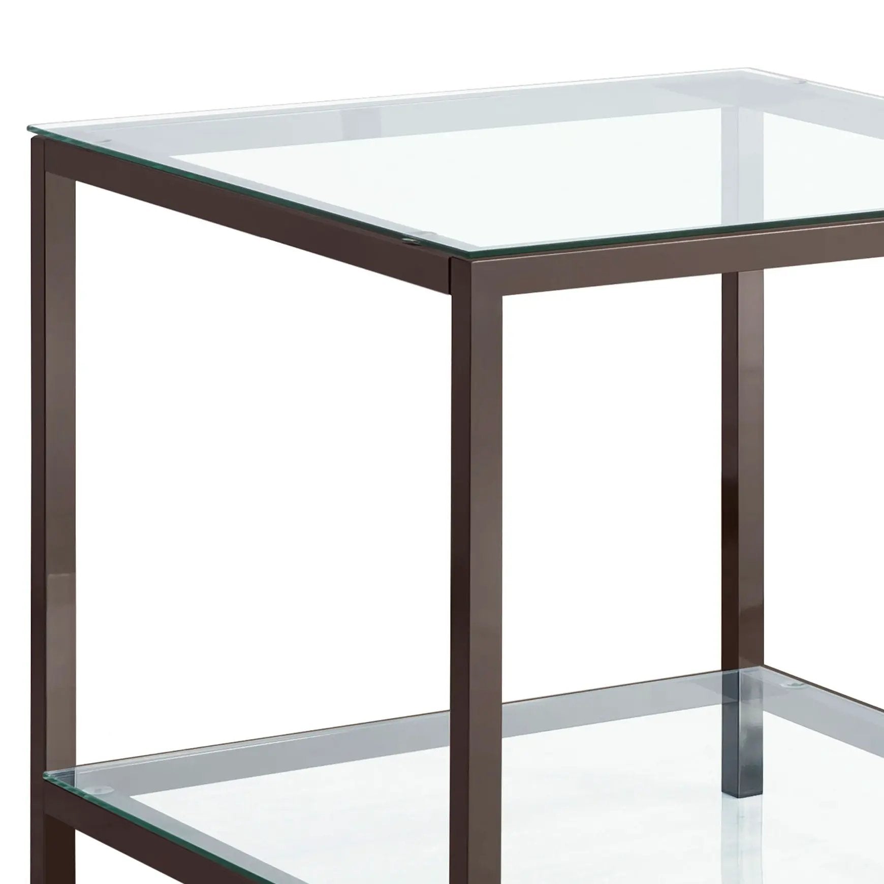 Weston - 1 Shelf Side End Table - Nickel by HouseOfZazla