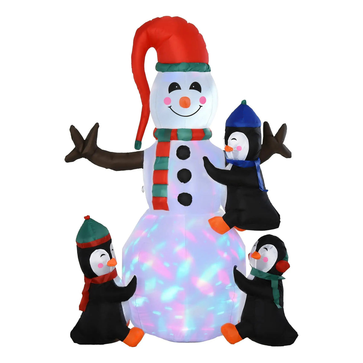 HOMCOM 6' Christmas Inflatable Snowman with Penguins, photo 9 of 9