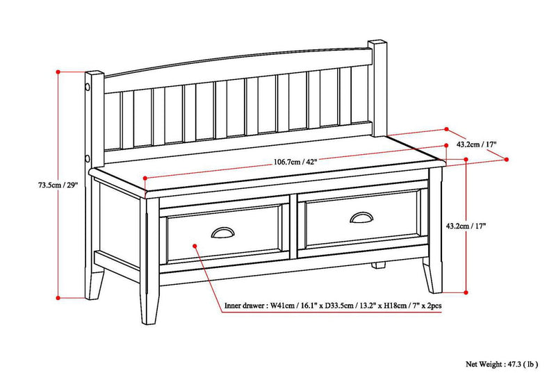 Burlington - Entryway Storage Bench With Drawers by HouseOfZazla