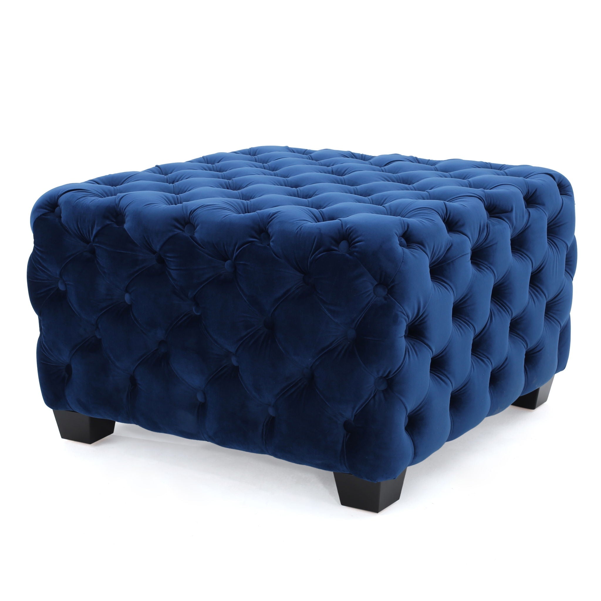Modern Glam Ottoman with Upholstery and Button Tufted Design by HouseOfZazla