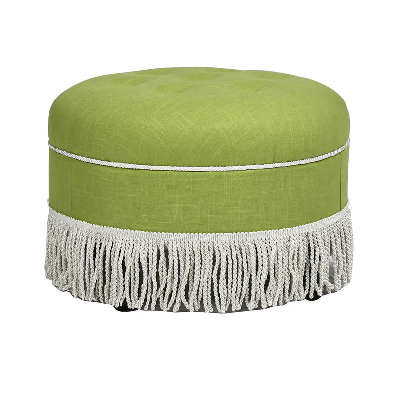 Yolanda - Round Upholstered Accent Ottoman by HouseOfZazla