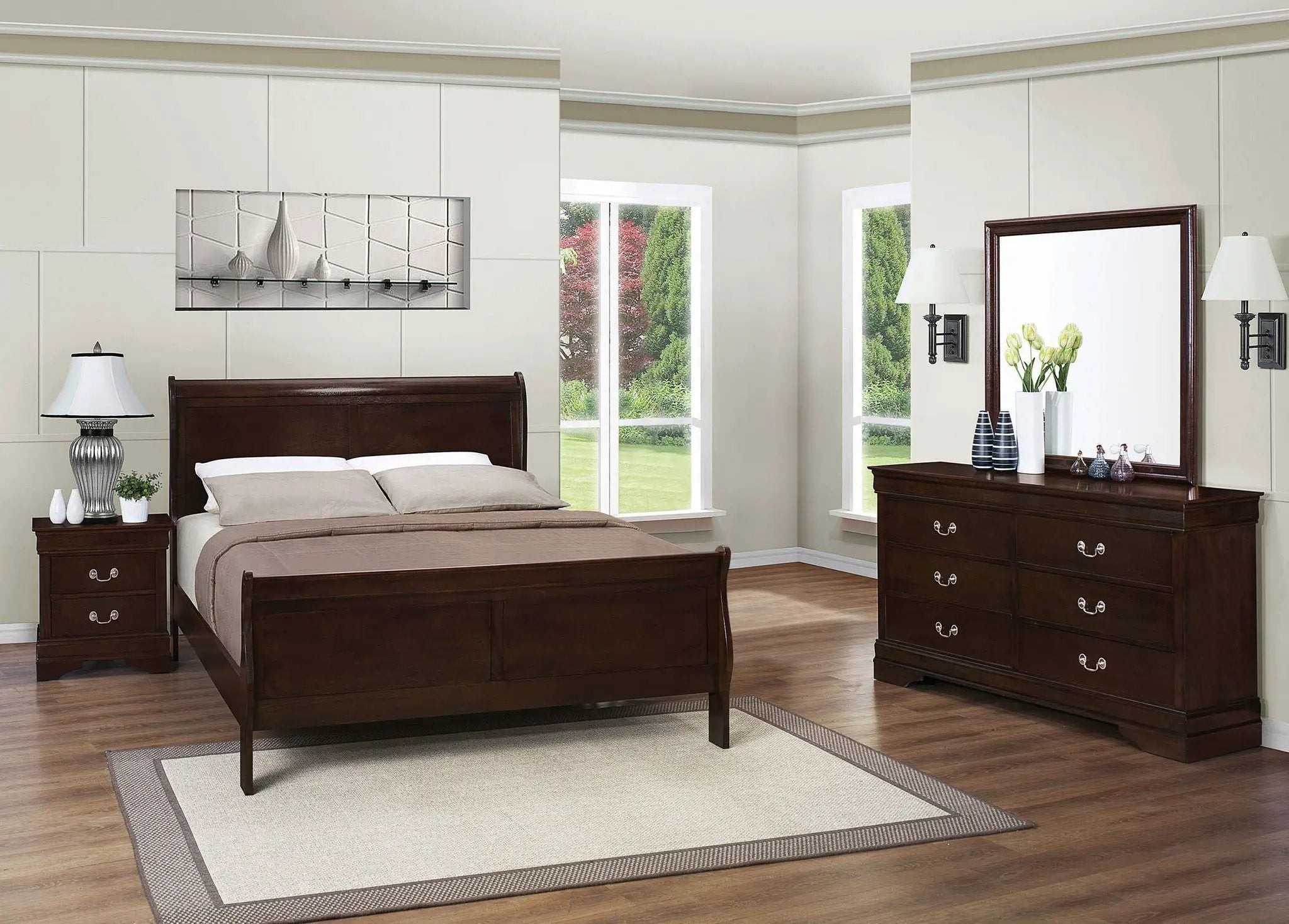 Louis Philippe 4-piece Full Bedroom Set Cappuccino by Unique Piece Furniture