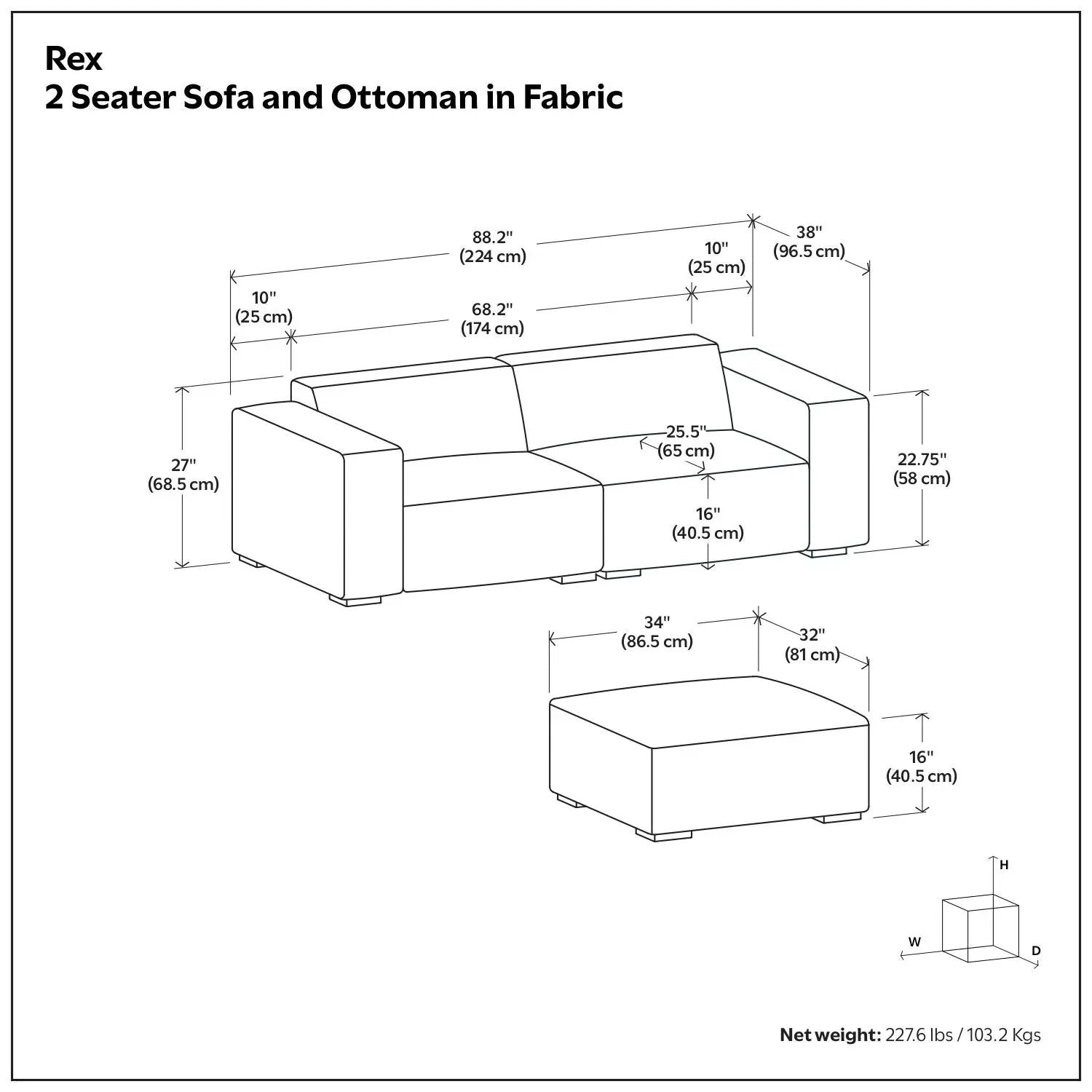 Rex - Handcrafted Sectional Sofa And Ottoman by Unique Piece Furniture