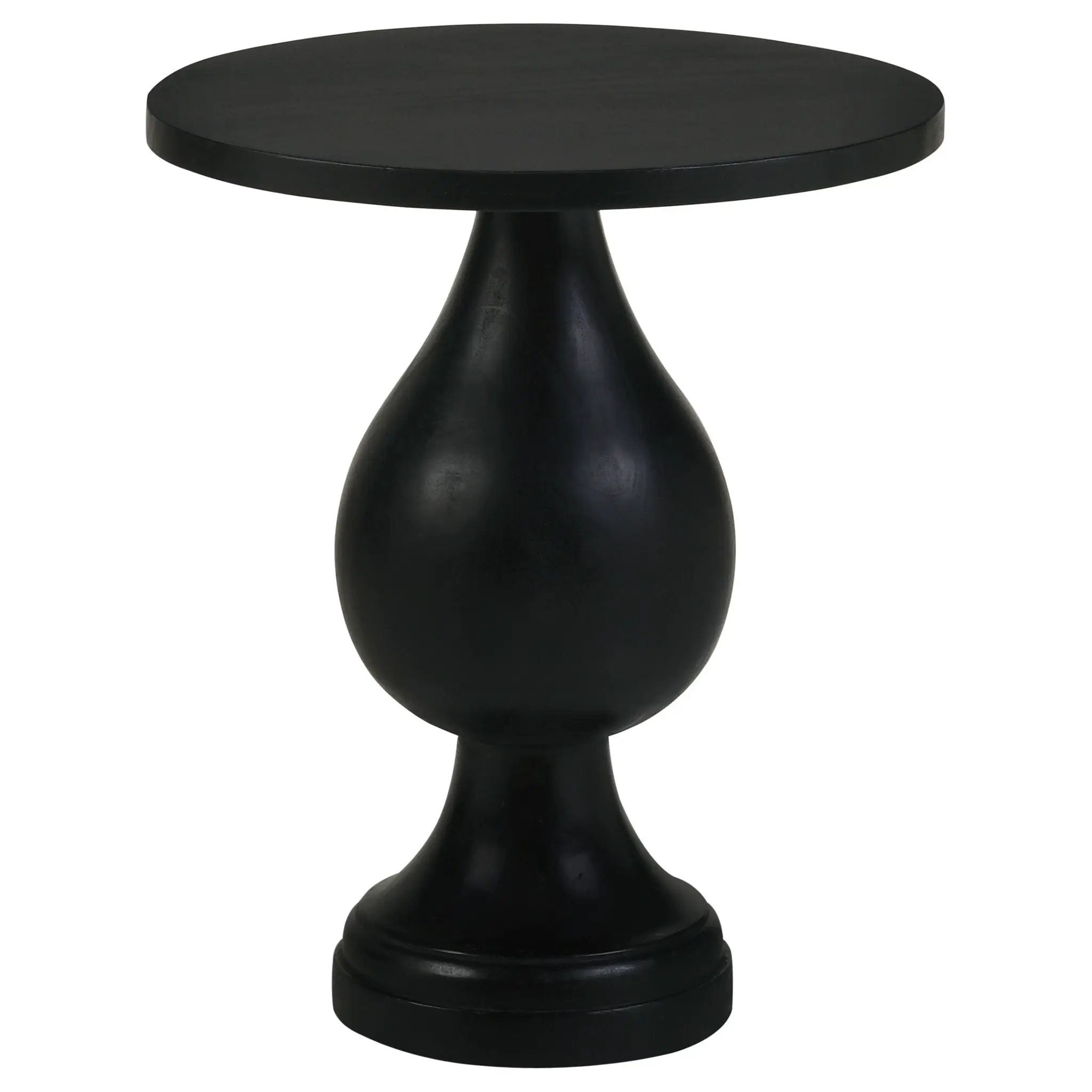 Dianella Round Pedestal Base Accent Side Table Black Stain by Unique Piece Furniture