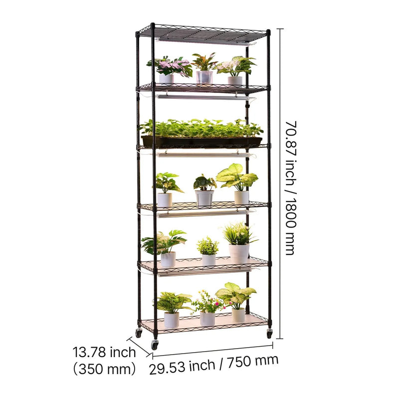 6-Tier Indoor Plant Shelf with Grow Light by HouseOfZazla