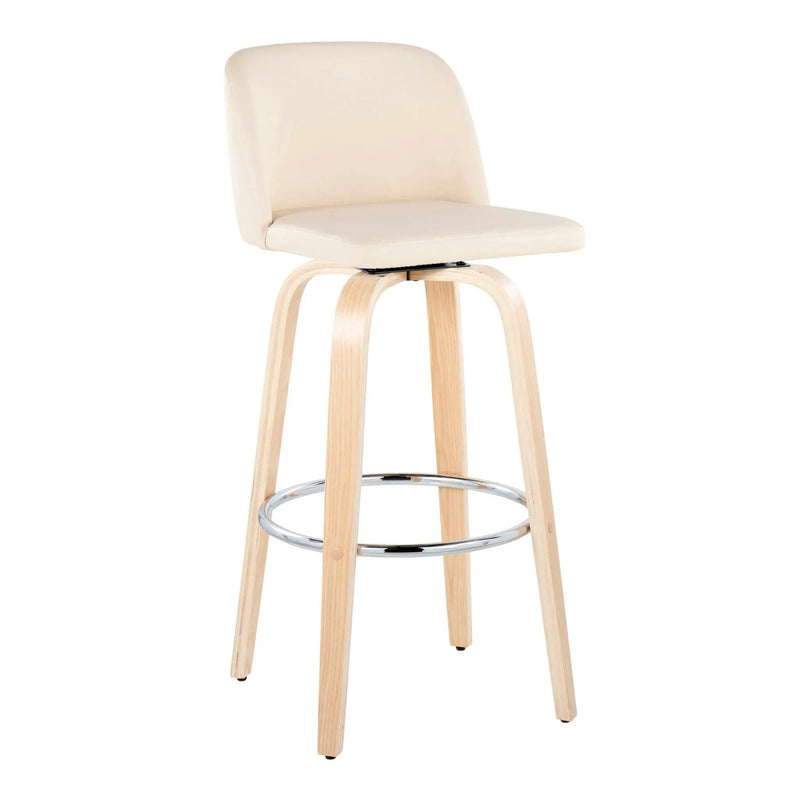 Toriano - Contemporary Fixed Height Barstool & Swivel With Round Footrest (Set of 2) by HouseOfZazla