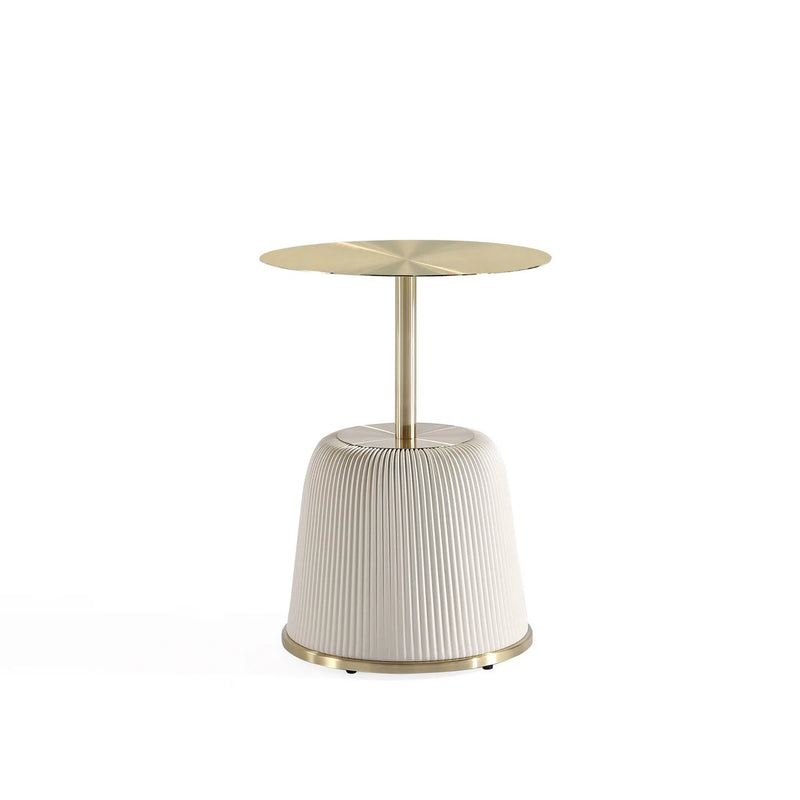Anderson - Upholstered End Table With Round Top by HouseOfZazla
