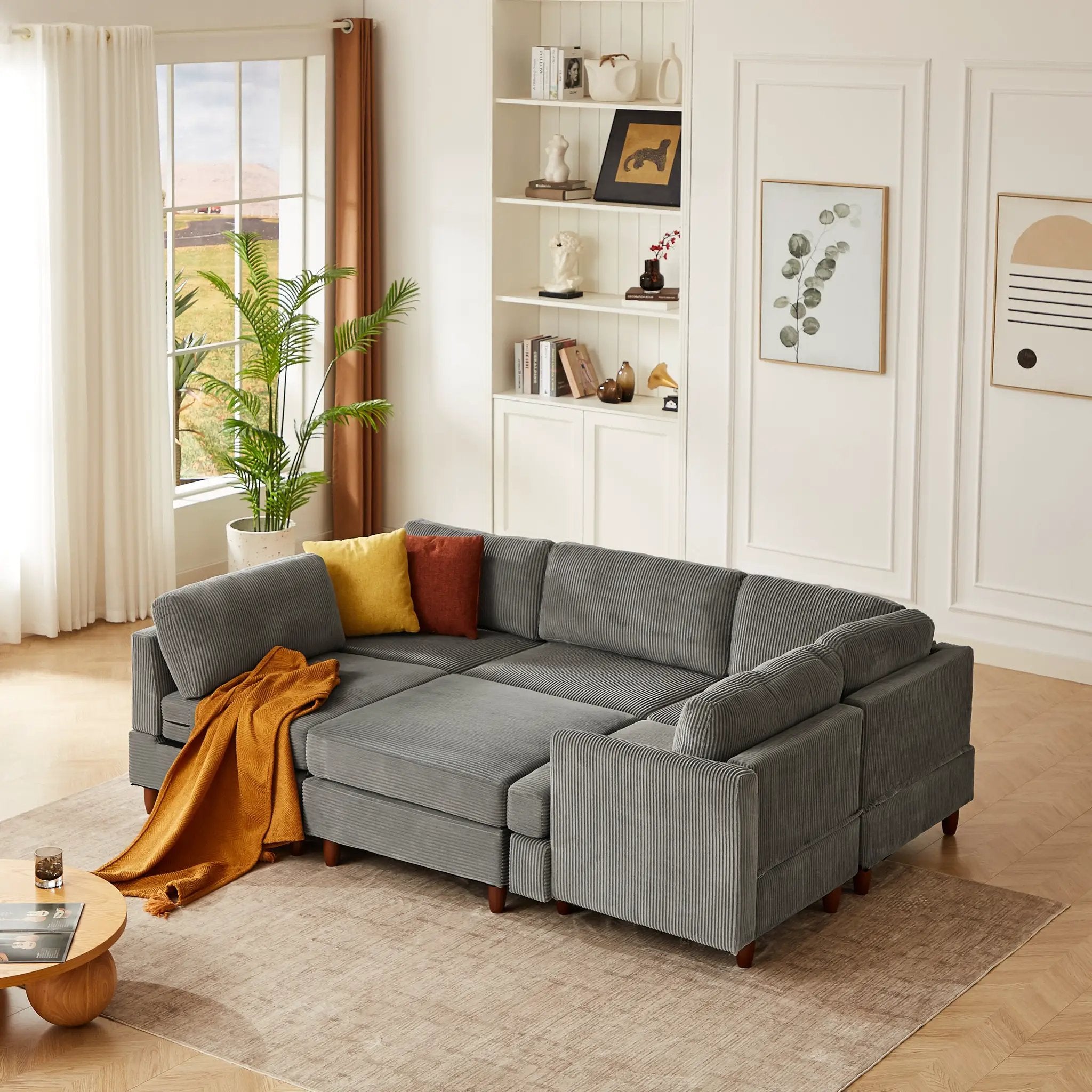 Modern Modular Sectional Couch, 6 Seaters Sleeper Sofa by HouseOfZazla